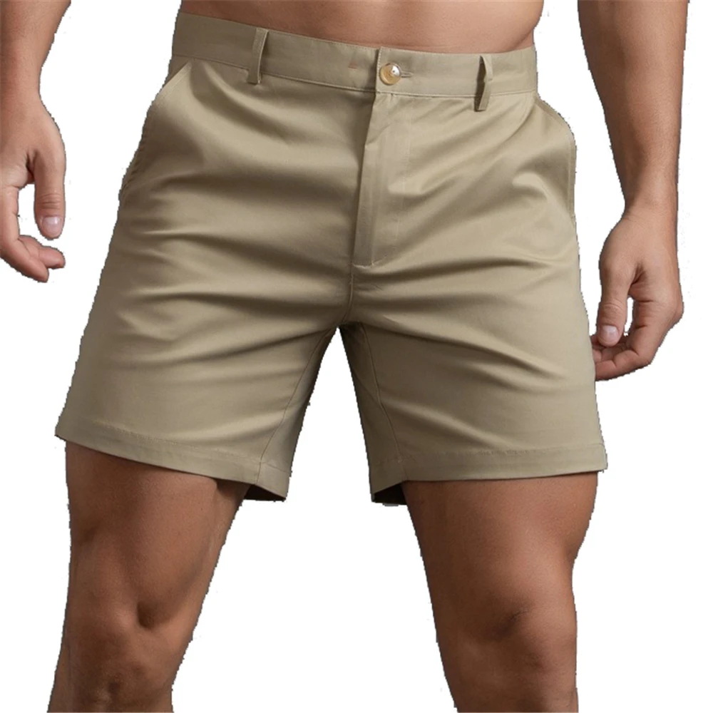 

Men's Cotton Shorts Lightewight Casual Hiking Shorts Quick Dry Stretch Golf Shorts with 3 Pockets Summer Running Workout Shorts