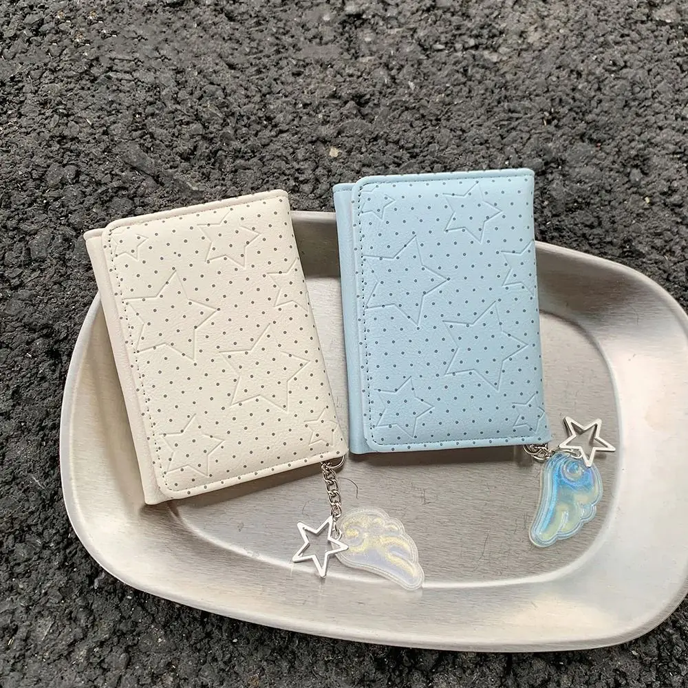 Trendy Y2K Tri-fold Wallet Star Dot PU Card Holder Large Capacity Multi-functional Women's Wallet for Students