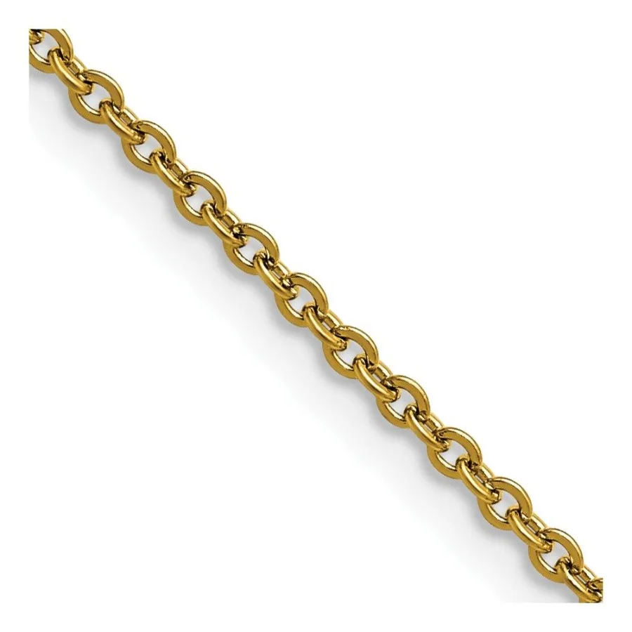

Chisel Stainless Steel Polished Yellow IPplated 2.3mm 18 inch Cable Chain