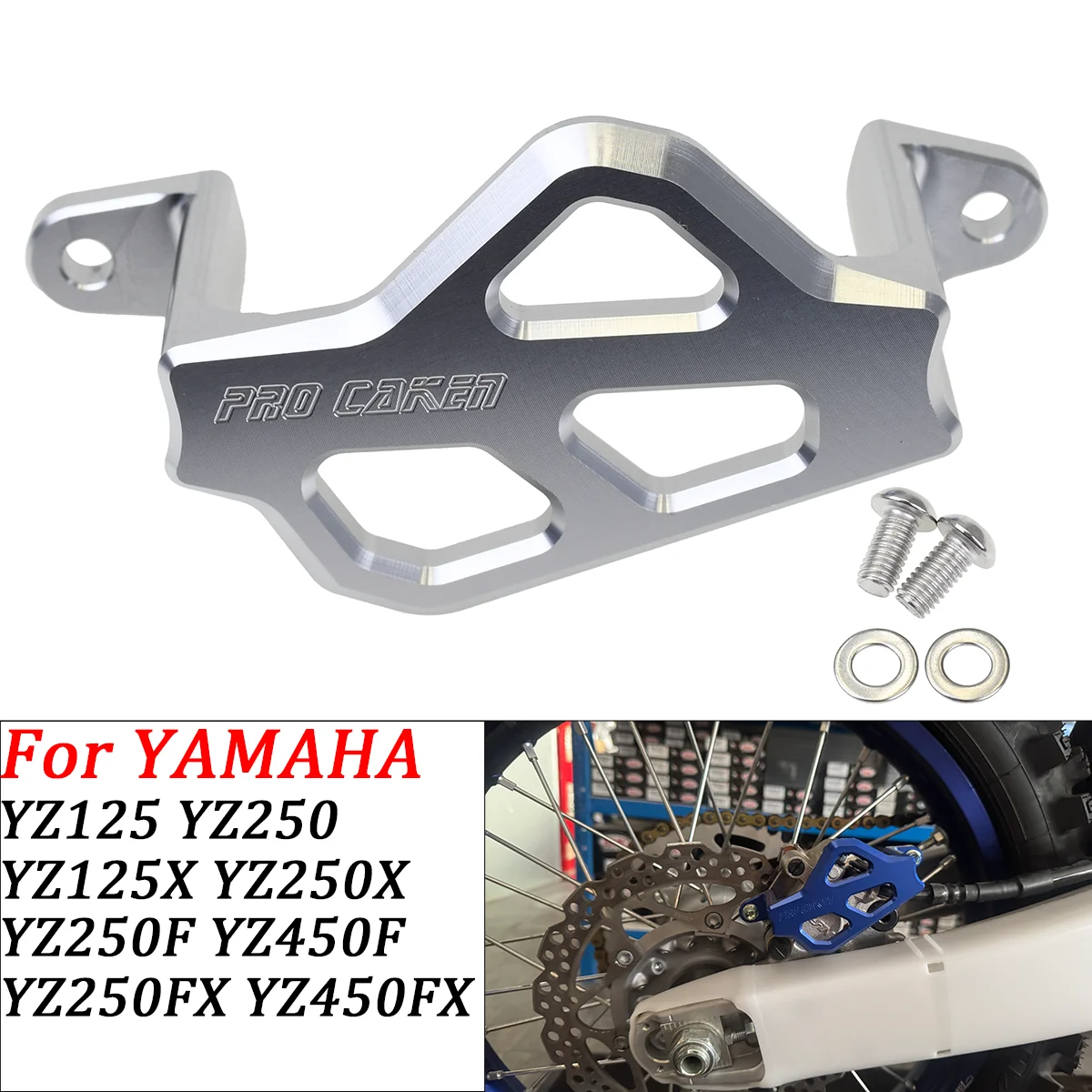 

Dirt Bike CNC Rear Brake Caliper Guard Protector Cover For Yamaha YZ125 125X 250 250F 250FX 450 450FX MONSTER 50TH 2021-2024