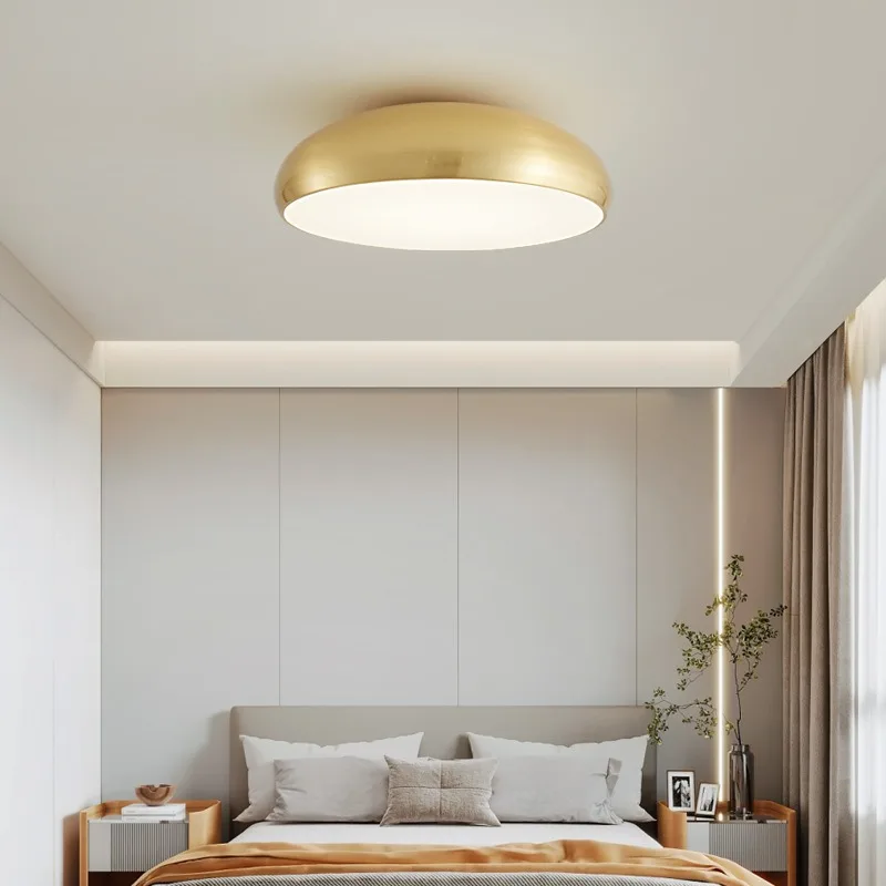 Master bedroom room light, medieval all-copper study ceiling light