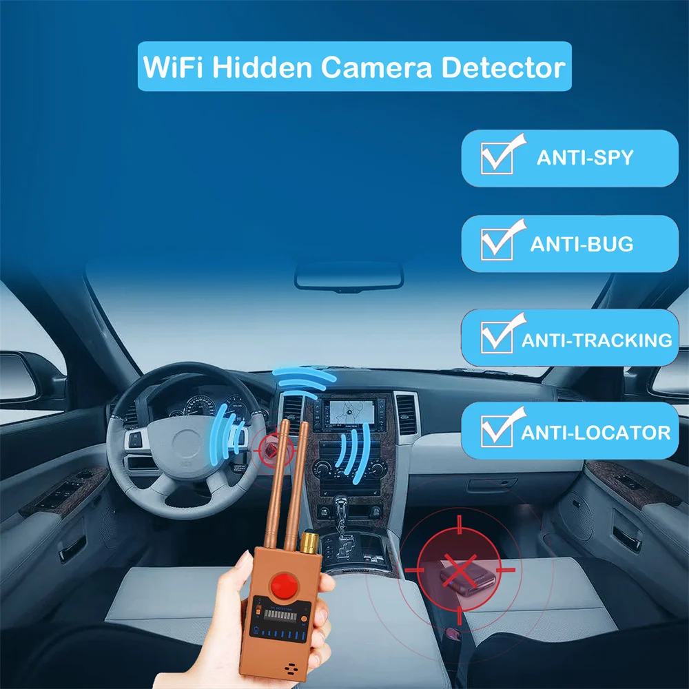 G529 Hidden Camera Detectors Bug Anti-Spy Camera Detects Anti-tapping GSM Audio WIFI GPS Tracker RF Signal Finder Dual Antenna