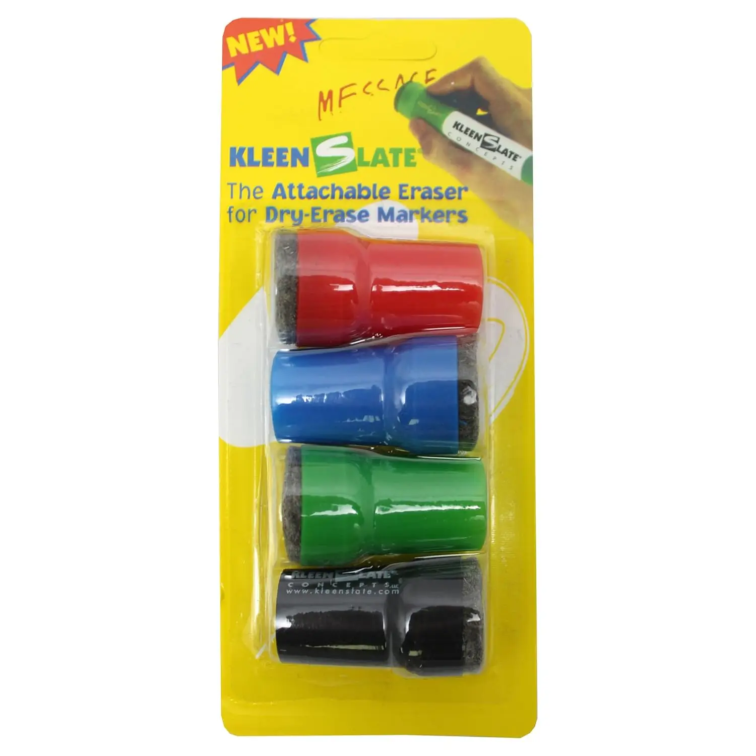 

Attachable Erasers for Large Dry Erase Markers - Whiteboard Accessories, 4 Pack