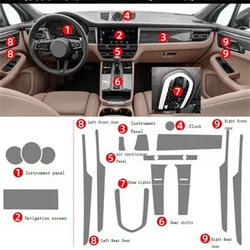 For Porsche Macan Car Interior Accessories Car Door Center Console Media Dashboard Navigation TPU Anti-scratch Protector Film