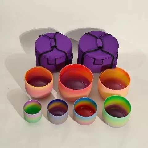 

Flower Life Quartz Crystal Singing Bowls With Chakra Set Singing Bowl Campana Tibetana