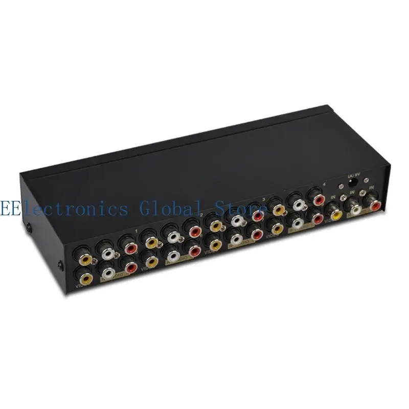 462b 8 방향 복합 RCA AV 스플리터 1x8 비디오 1 in 8 Out Splitter Distributor for STB DVD HDTV