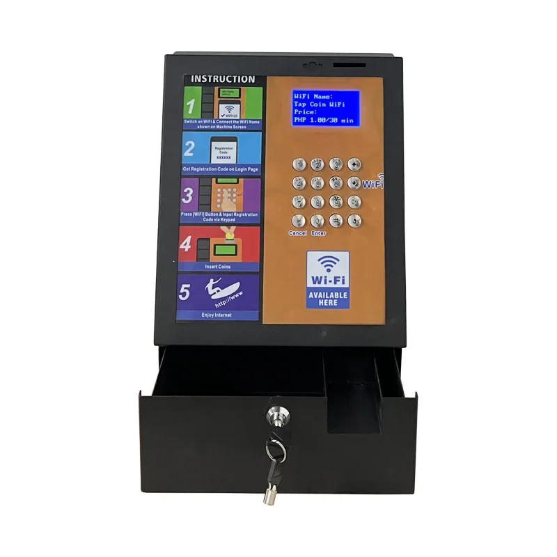 New Technology 2022 Smart Outdoor Coin-operated Hotspot Business 4G Mquina WiFi Vending WiFi Machine in Pizza Coffee Store