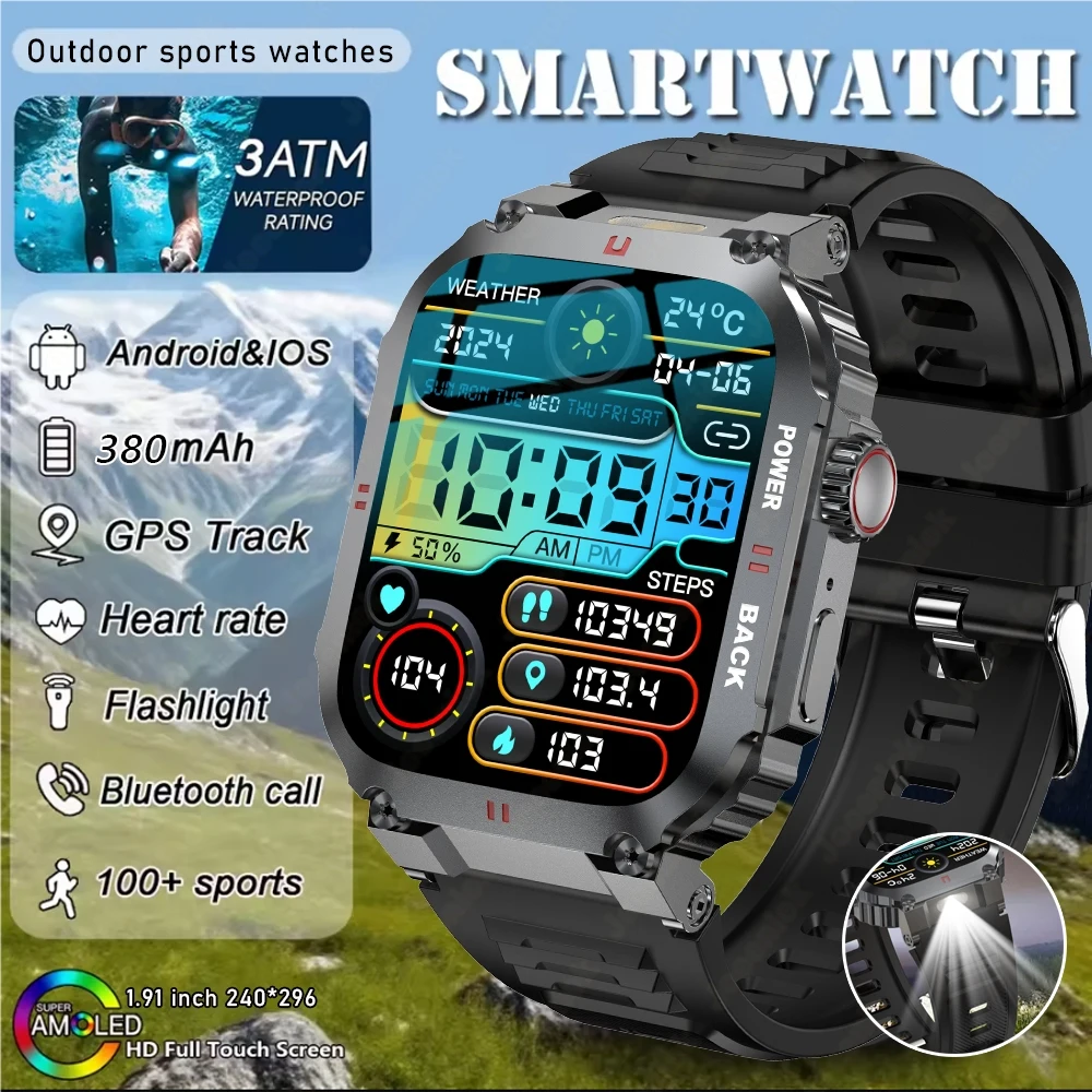 

2025 Smartwatch Men Bluetooth Call Heart Rate Health Monitor Al Voice Waterproof Sport GPS Tracker Smart Watches For Android IOS