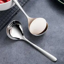 1pcs 304 Stainless Steel Soup Spoon Soup Spoon Rice Spoon Long Handle Thickened Big Head Cutlery Household Kitchen Set Soup Spoo