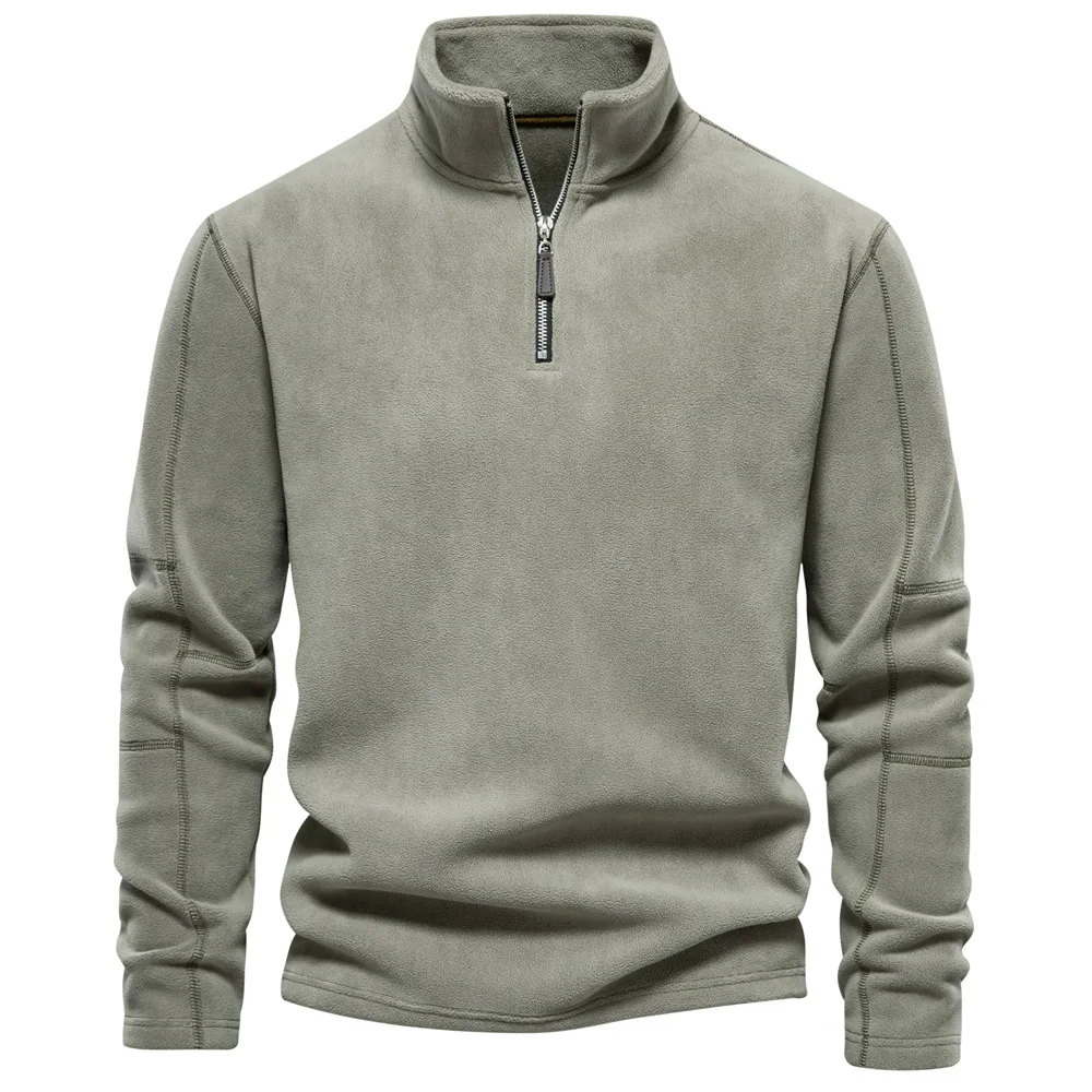 

Men's fall stand-up collar half-zip long-sleeved pullover, soft and comfortable without balling, suitable for daily casual wear。