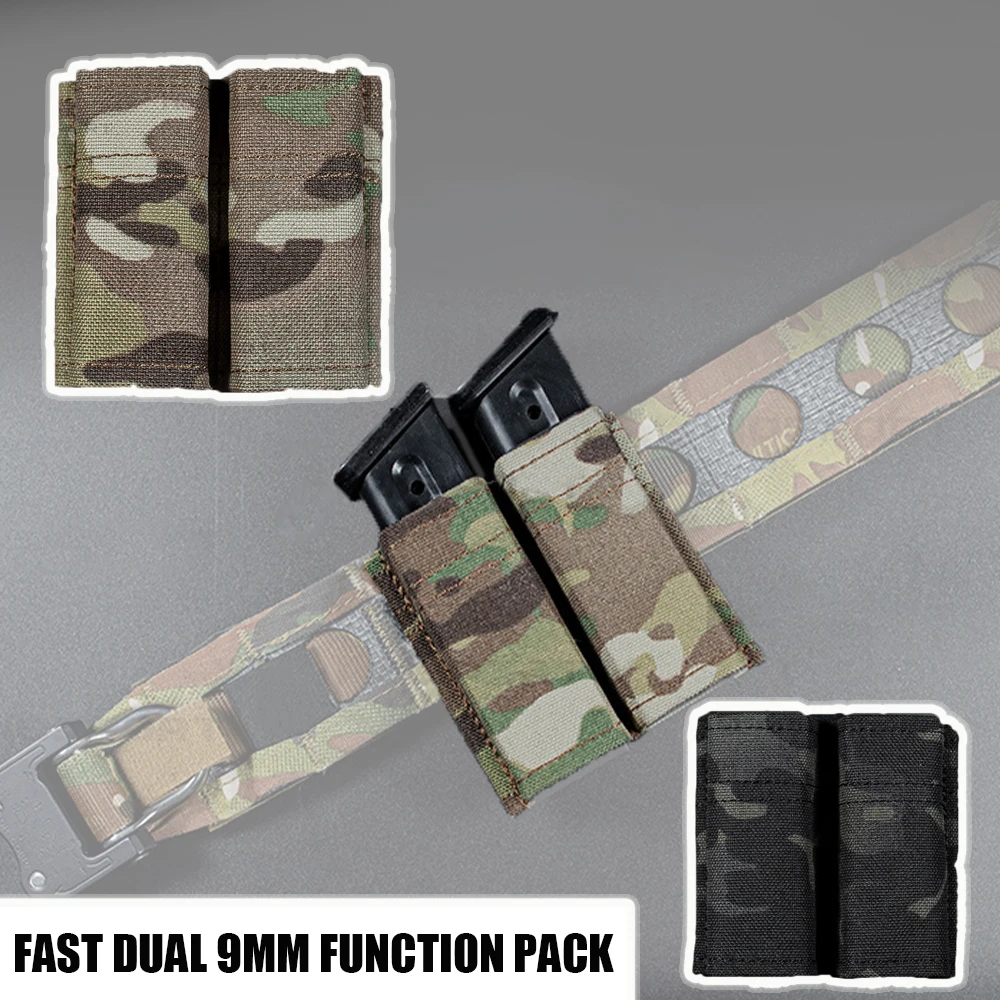 9mm Quick Tactical Belt Bag, FAST function pack,  Double Mag Pouch for Outdoor Hunting, Molle system accessories,