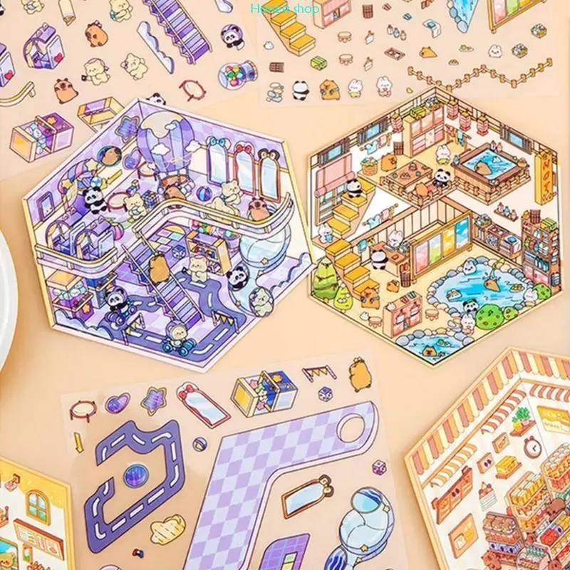 N84b مصغرة ملصق مشهد مقصورة محاكاة للاصطدامات Notebook Notebook ألبوم