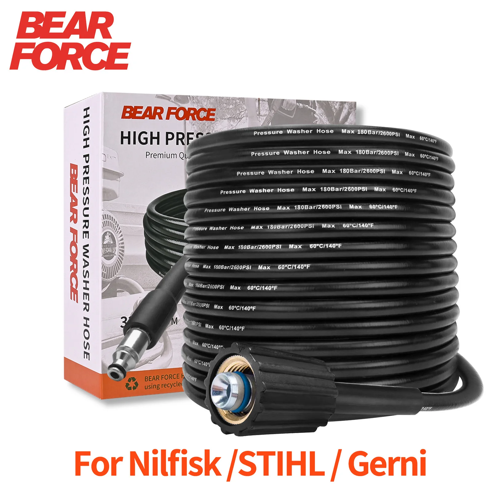 Tuyau d'Eau Haute Pression pour Lavage de Voiture, Accessoire pour Nilfisk STIHL Gerni HUSQVARNA, 6-10m