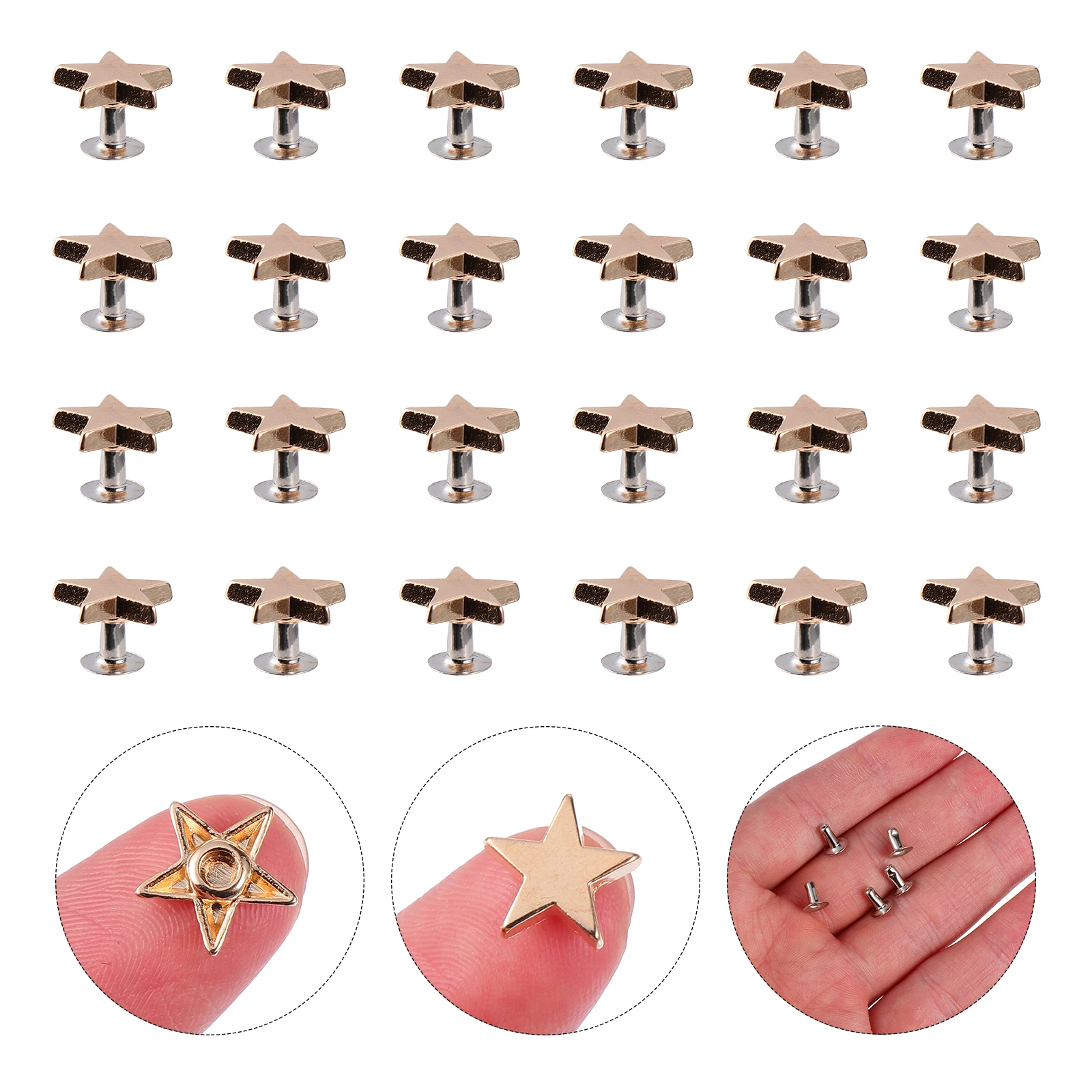 

100pcs 12Mm Flat Star Rivets Alloy Punk Style Clothing Accessories Easy Install Wear Resistant Decorative Diy Garment Shoe Bag