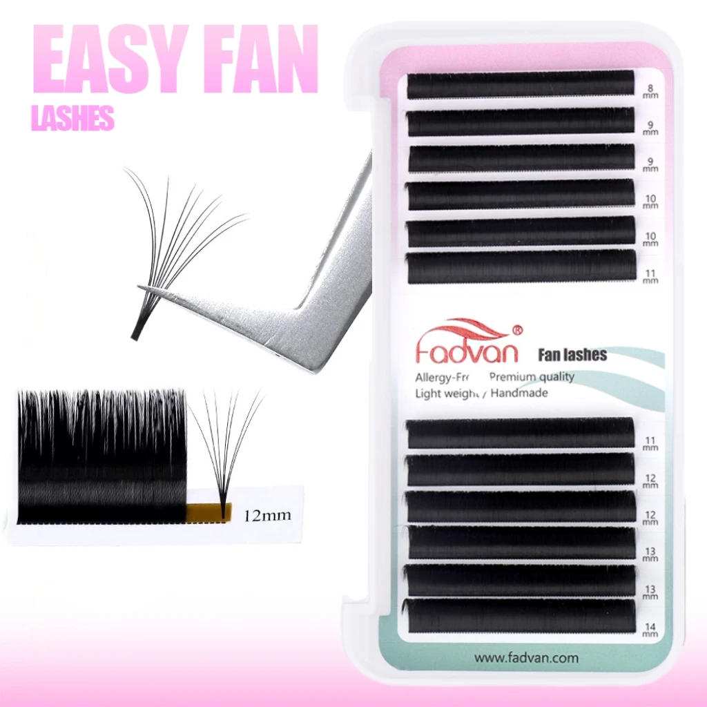 Fadvan Easy Fan Lashes Bloom Flowering Eyelash Extensions Natural Auto Flare Fake Lash Fanning Blooming Cilia False Eyelashes