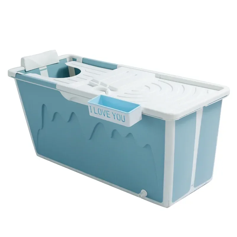 

Folding Portable Bathtub Long-term Temperature Bath Basin Stable Load-bearing Bathroom Barrel Sliding Bath Cover Bath Bucket