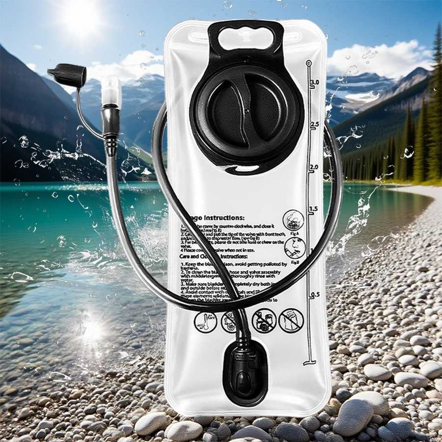 1,5 l ~ 3,0 l Wasserrohr, ein Klick-Schnellverschluss-Außenwasserbeutel, faltbar mit mehreren Farboptionen