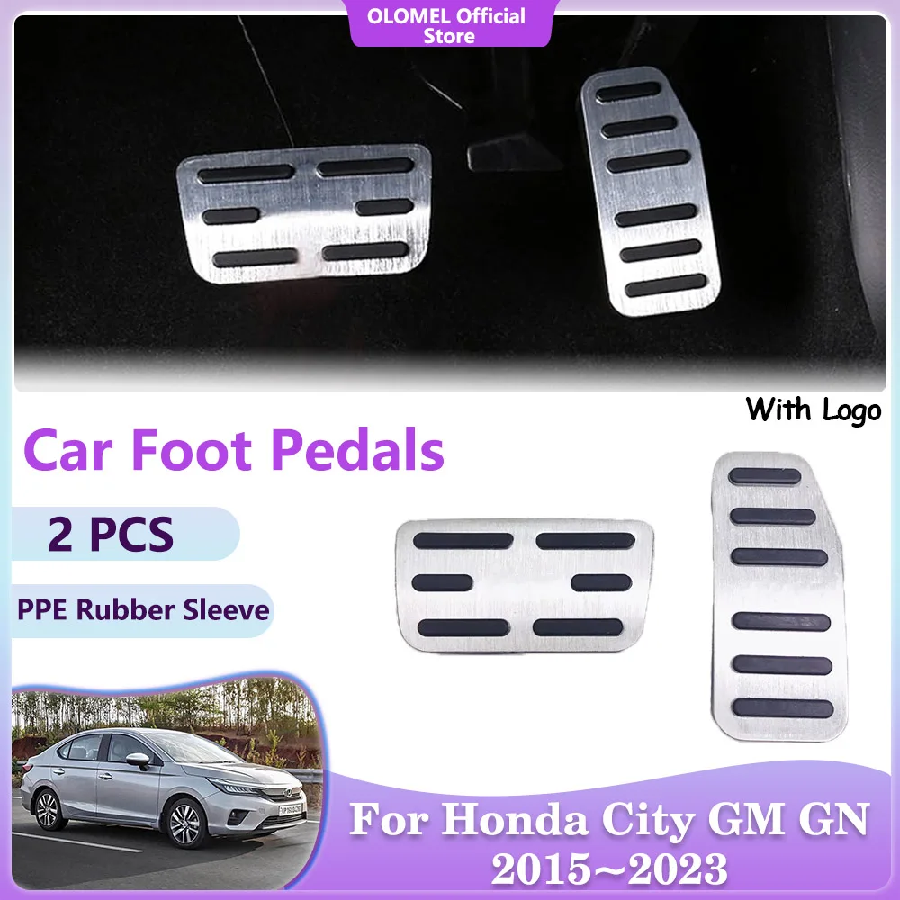 Car Foot Pedals for Honda City Grace Ballade GM GN 2015~2023 Fuel Brake Accelerator No Drilling Alloy Covers Interior Acessories