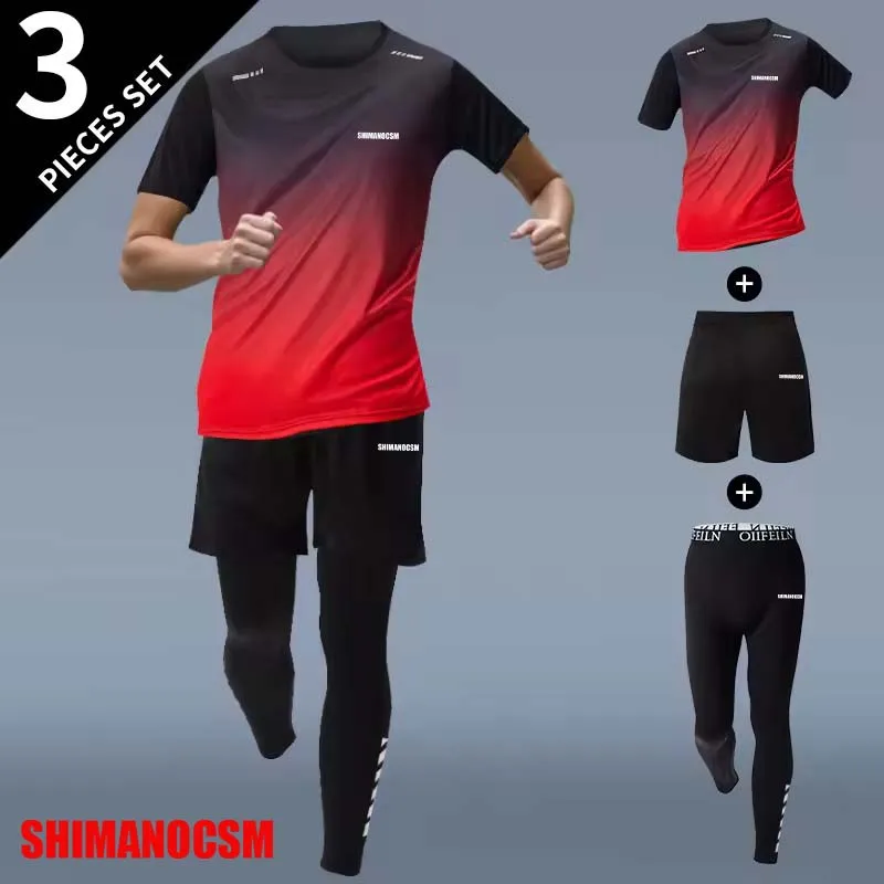 

Shimanocsm, комплект из 3 предметов: мужской быстросохнущий спортивный костюм для рыбалки, спортивные шорты с коротким рукавом, удобные шорты с защитой от солнца