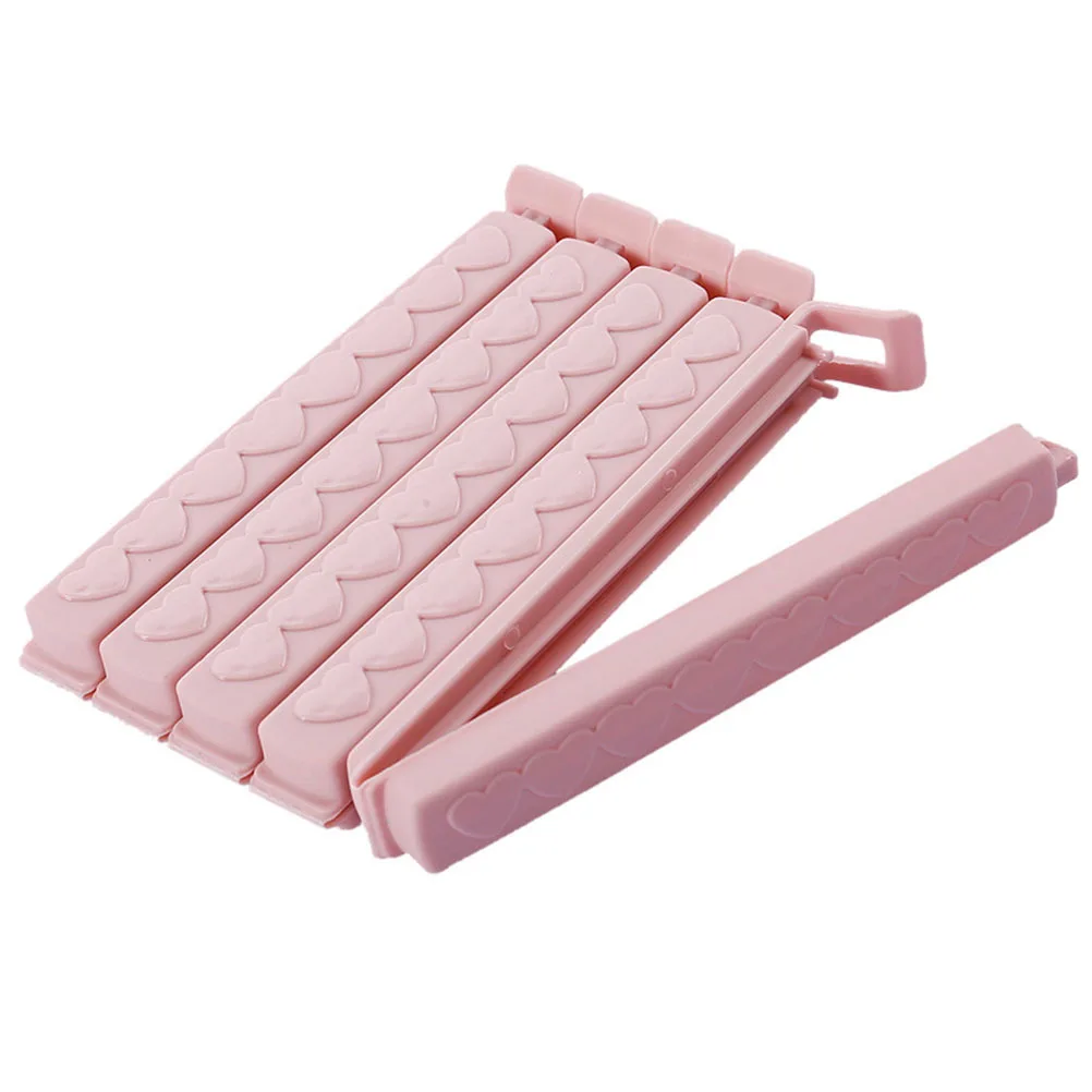 

5pcs Food Freshness Clips Sealing Clamps For Plastic Bags Airtight Storage Kitchen Organizer Dorm Essentials Pink Microwave