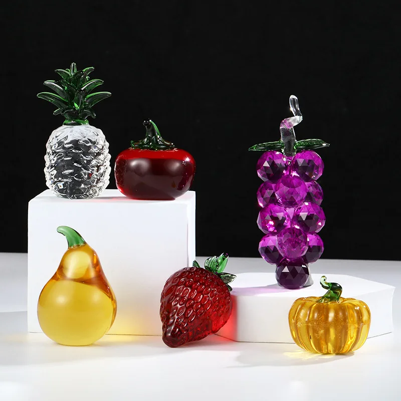 Crystal Crafts Desktop Ornaments Pumpkin Strawberry Pineapple Crystal Ornaments Fruit Ornaments