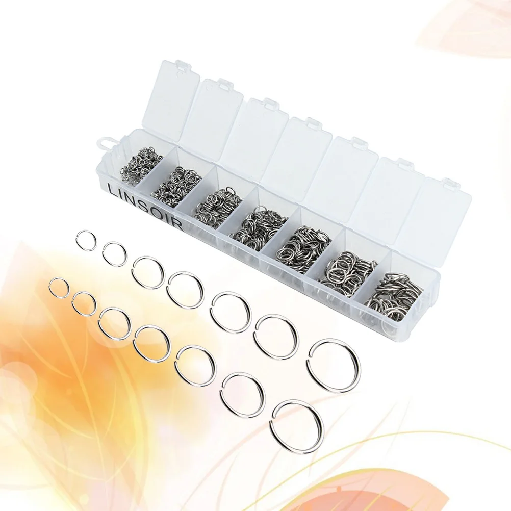 

770Pcs Stainless Steel Open Rings Jewelry DIY Set 7 Sizes Clear Durable Iron Earring Pins Replacement Parts Earring Pins