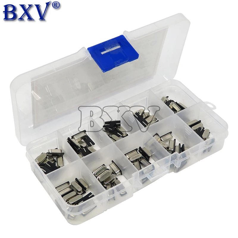 10Values HC-49S Quartz Resonator SMD Crystal Oscillator Kit 4MHz 6MHz 8MHz 12MHz 16MHz 24MHz 25MHz 48MHz 2Pin Diy Electronic Set