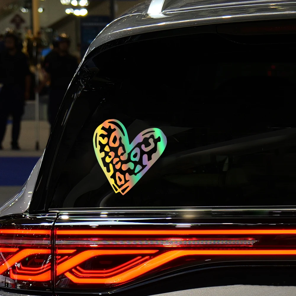 الإبداعية على شكل قلب ليوبارد طباعة رومانسية جسم السيارة ملصقات الفينيل للماء الشارات الرسومات الديكور اكسسوارات التصميم #4