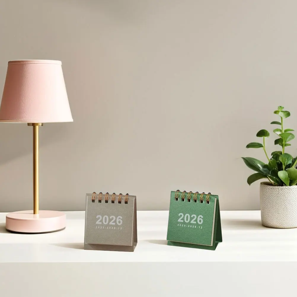 8Pcs 미니 데스크 캘린더 2026 소형 스탠딩 플립 월간 데스크 캘린더 일일 스케줄러 사무실 홈 학교 용품