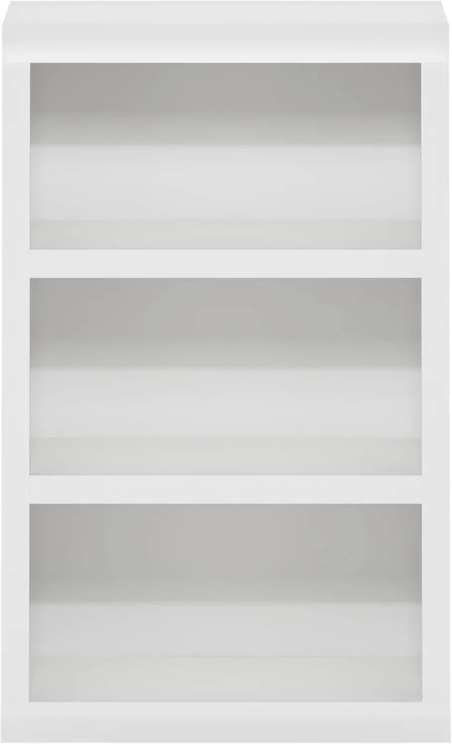 3-Tier Open Shelf Bookcase with Classic Style Edges, White