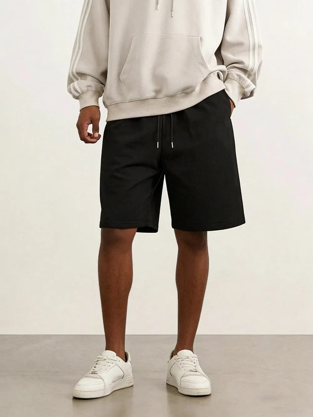 

Мужские базовые однотонные брюки оверсайз, летние шорты-джоггеры на шнурке, с высокой талией, для спорта и активного отдыха, комплект из пяти пар