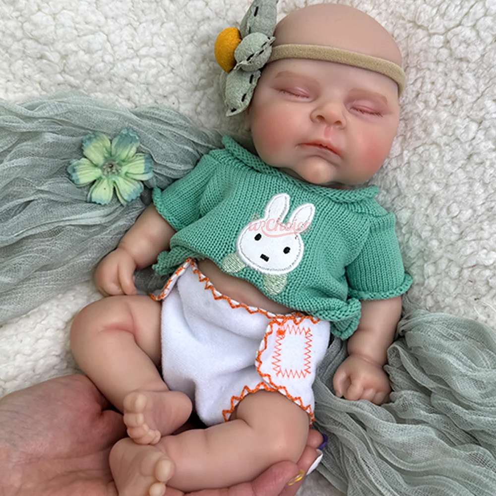 Mini 12" waschbare wiedergeborene Babypuppe, lebensechte Wiedergeburtsmädchen, mollige Silikon-Neugeborene Puppe für Tochter, Geburtstag, Weihnachten, Geschenk