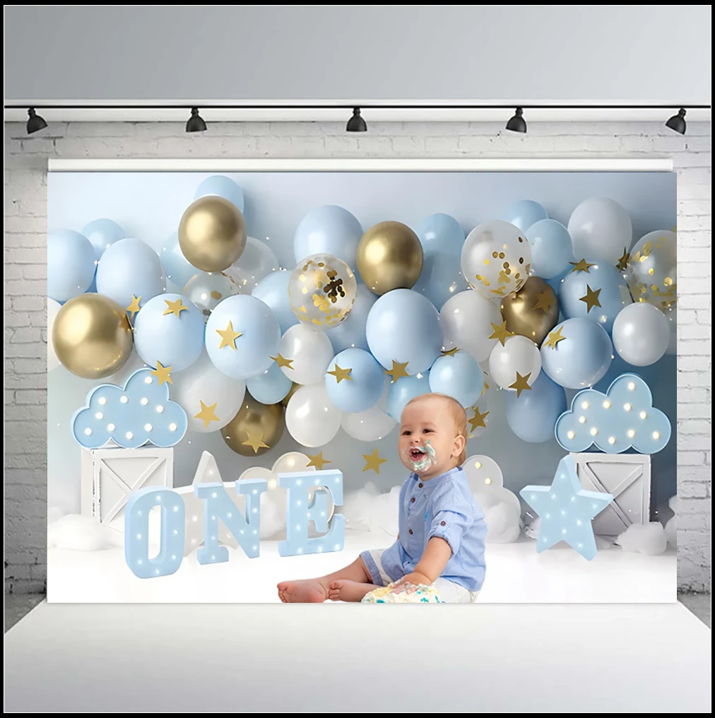 Newborn 1st Birthday Photography Backdrop Colorful Balloon Boys Girls First Birthday Decoration Baby Shower Background Studio