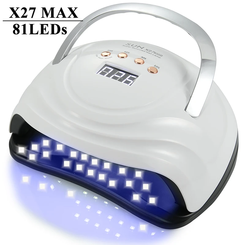 New SUN X27 MAX Professional UV LED Nail Drying Lamp for Manicure 81LEDs Nails Gel Polish Drying Machine with Auto Sensor