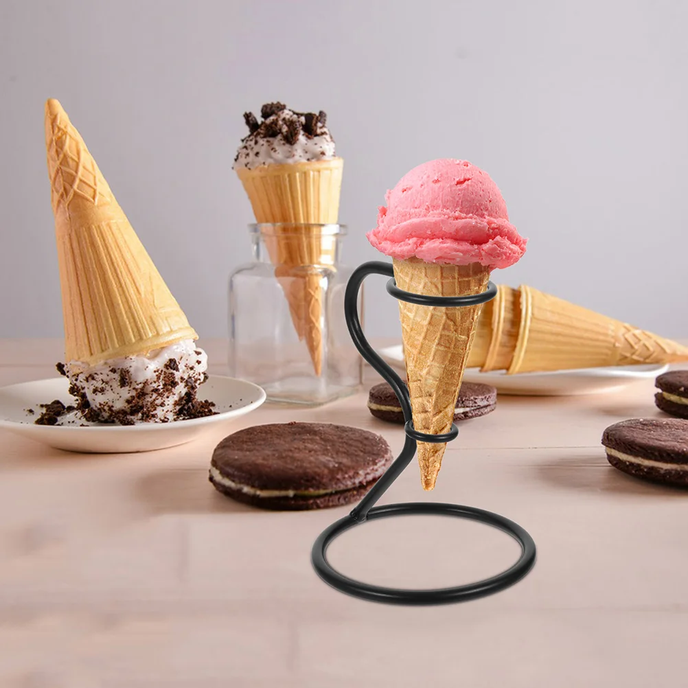 

2 Pcs Ice Cream Stand Cone Holder Desktop Metal Holders Display Support Dessert Table Egg