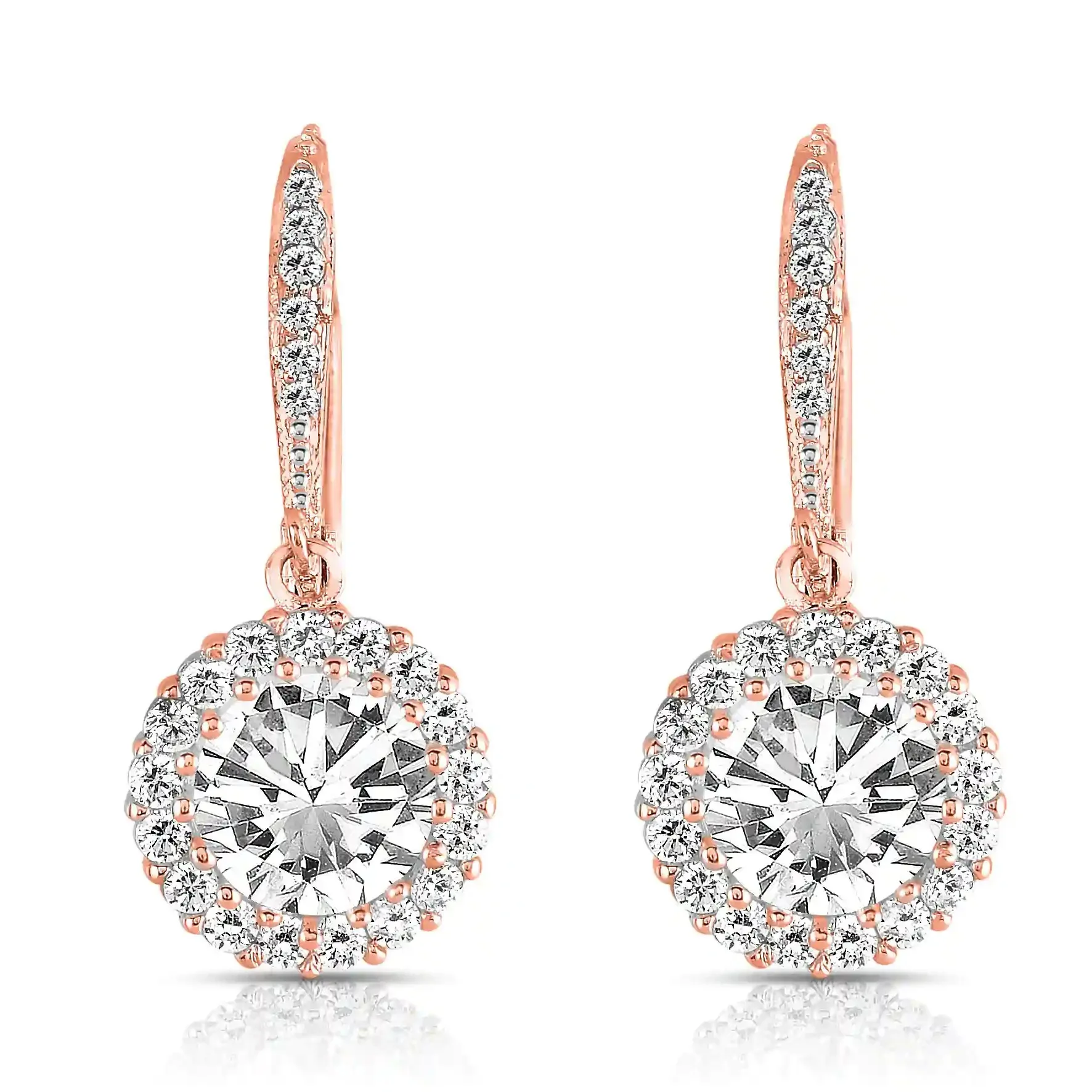 

New Sle Eight Hearts Eight Arrows round Zircon Earrings Plated White Gold Dangle Jewelry Faionable Diamond Stud Earrings