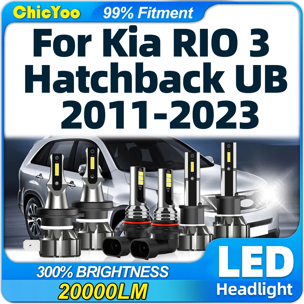 

60000LM LED Canbus Car Headlight 6000K Plug-N-Play Fog Lights Bulbs 12V For Kia RIO 3 Hatchback UB 2011-2019 2020 2021 2022 2023