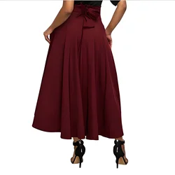 2024 Europe and the United States professional dress large skirt office simple slimming temperament in the long high-waist skirt