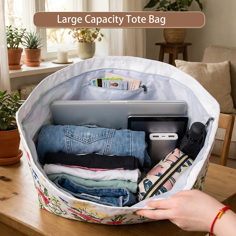 Foldable Women Handbag Oil Painting The Kiss Totes Bag Gustav Klimt Extra Large Capacity Storage Bags for Travel Ladie Beach Bag view 4