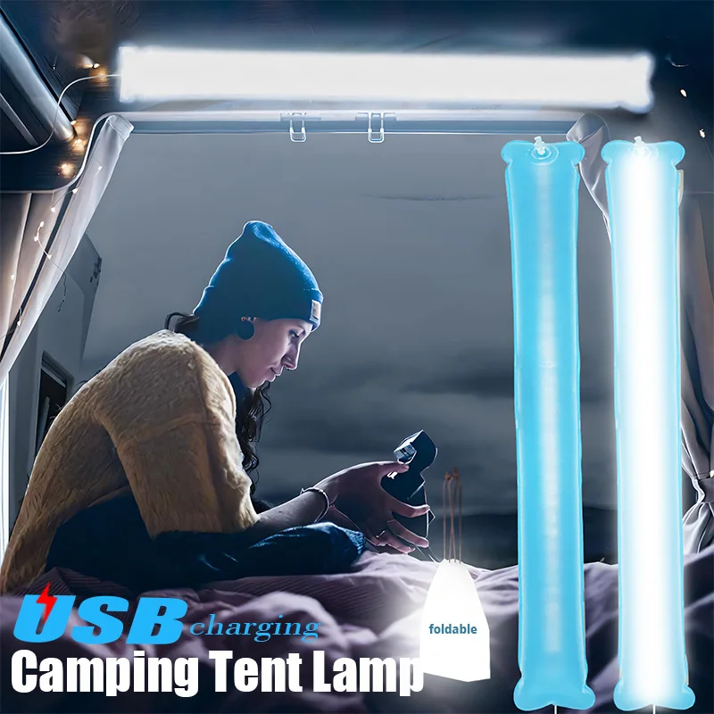 USB Plug Camping Light Strip Tent Light Foldable Inflatable For Outdoor Waterproof Led Tube Light Suit For Camping Excursions