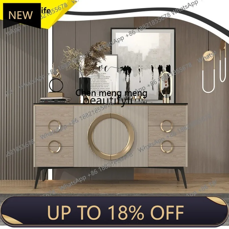 

P178 Light Luxury Sideboard Cabinet Solid Wood Modern Minimalist Living Room High-End Drawer Storage Italian Minimalist