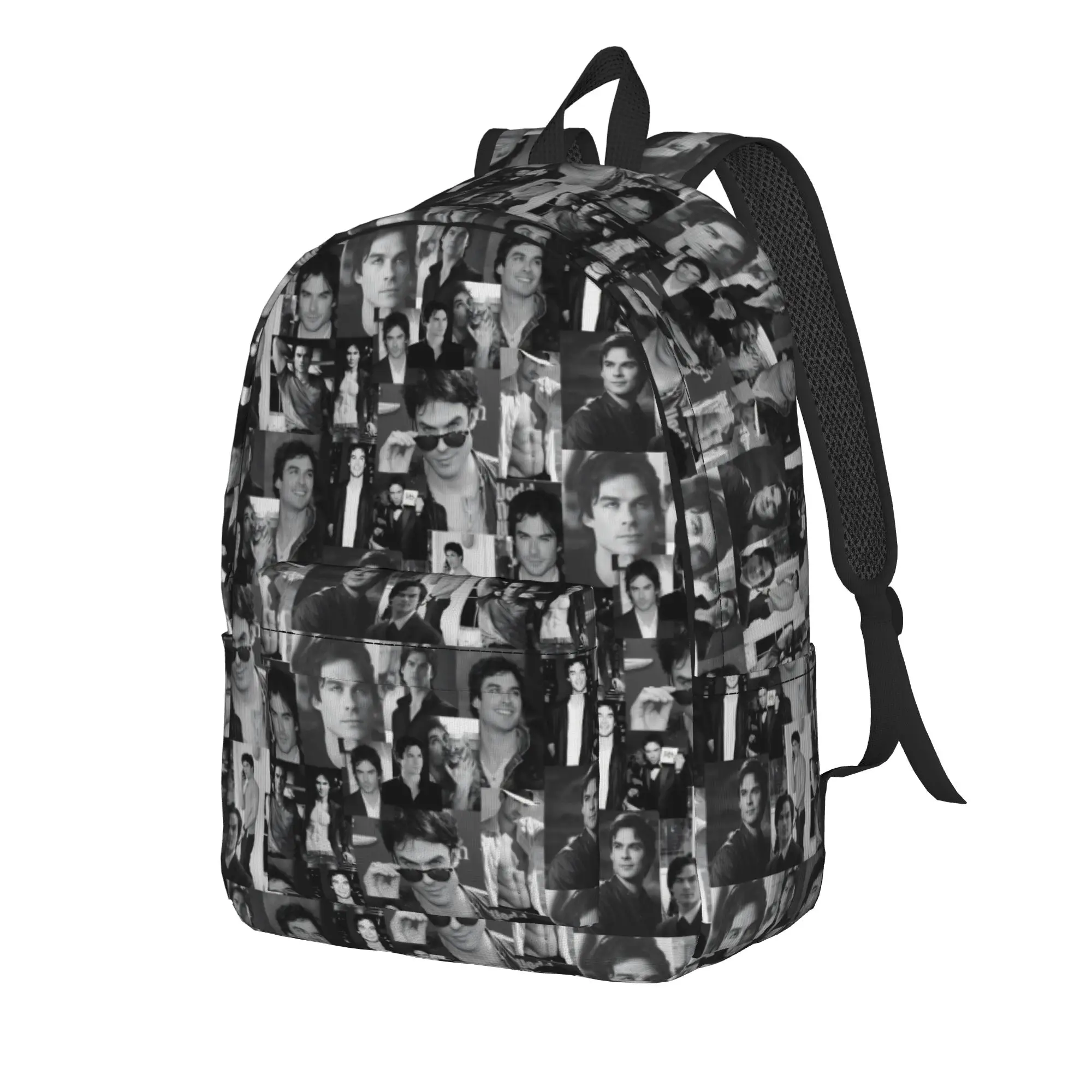 The Vampire Diaries Resuable Movie Backpack Boy Girl Damon Salvatore Print Backpacks Stylish High School Bags Daily Rucksack