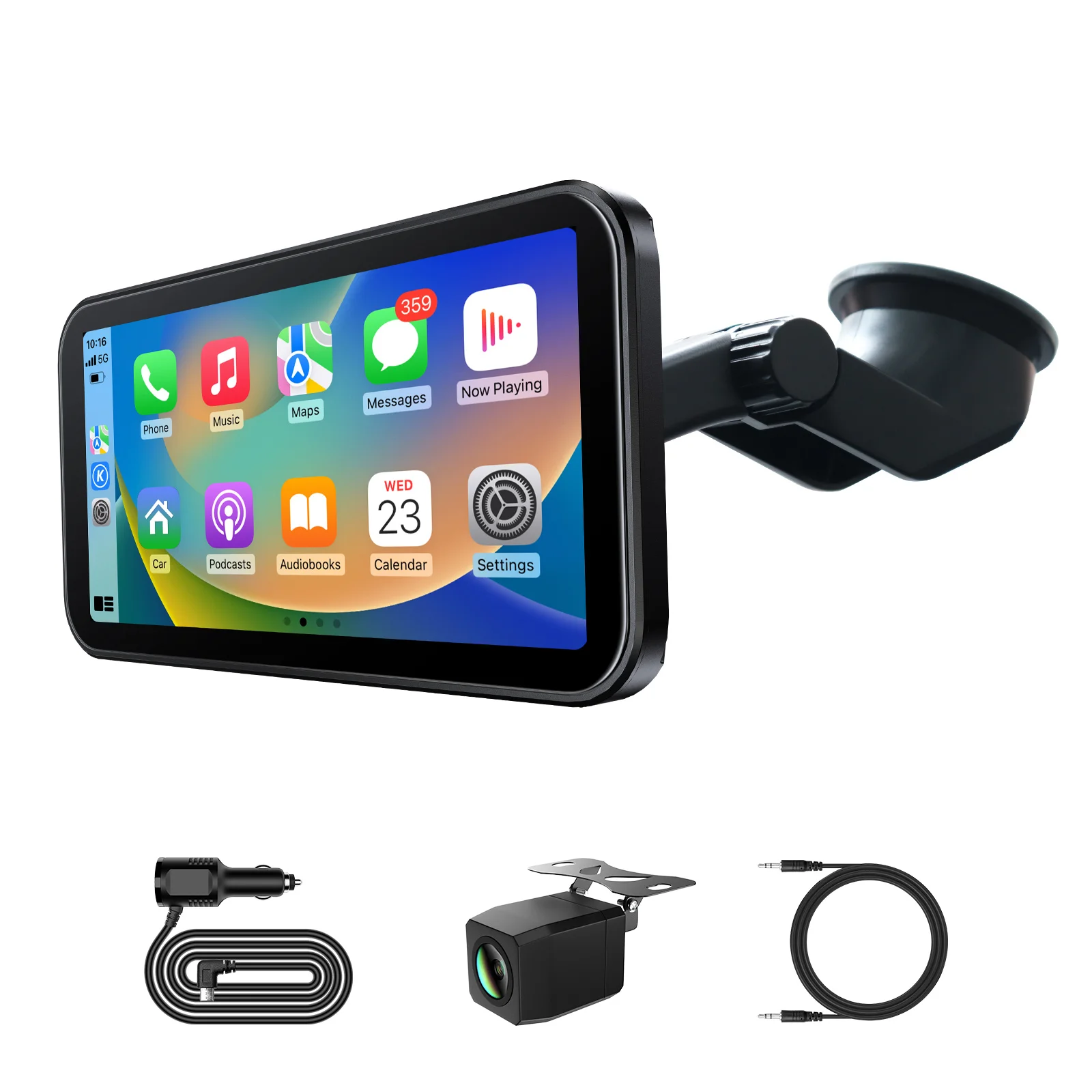 

6-дюймовый автомобильный экран для воспроизведения, беспроводной CarPlay и Android Auto, задняя камера, мультимедийное стерео радио, автомобильный сенсорный экран