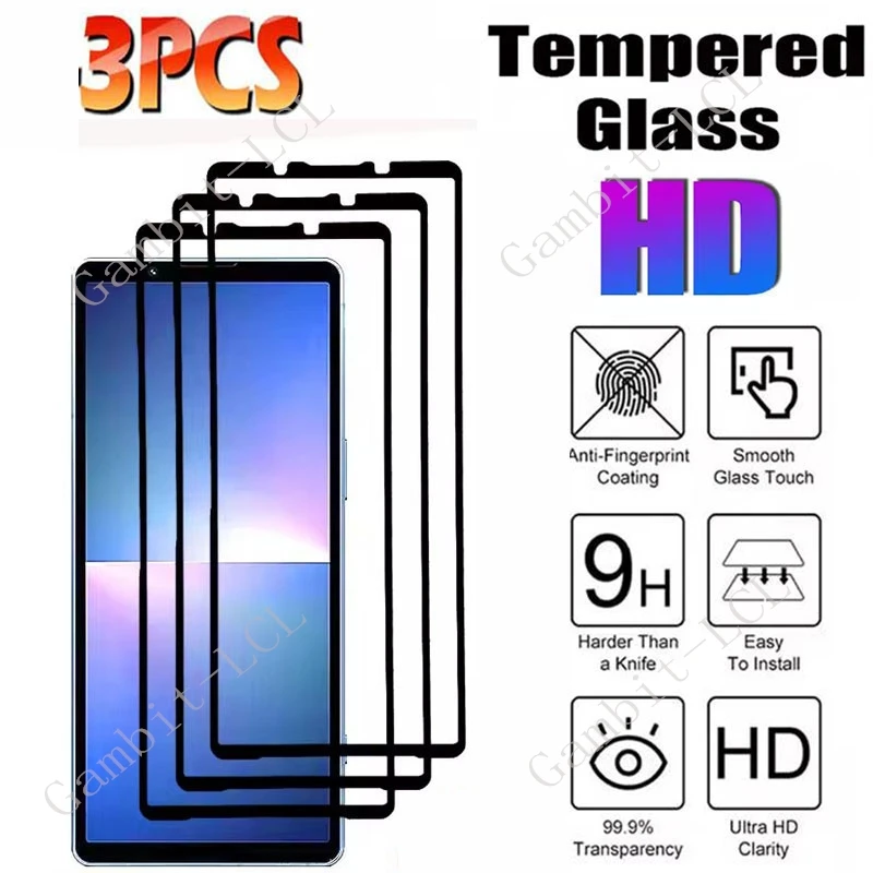 3 pièces de verre trempé à couverture complète pour Sony Xperia 5 IV 10 VII 1 VIII V VI III II Xperia5IV Xperia1VIII 1VIII, Film de Protection d'écran