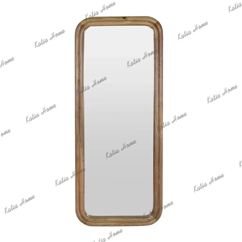 PG Chinese Style Retro Rounded Corner Design Solid Wood Framework Full Body Mirror Simplicity Home use Bedroom Dressing Mirror