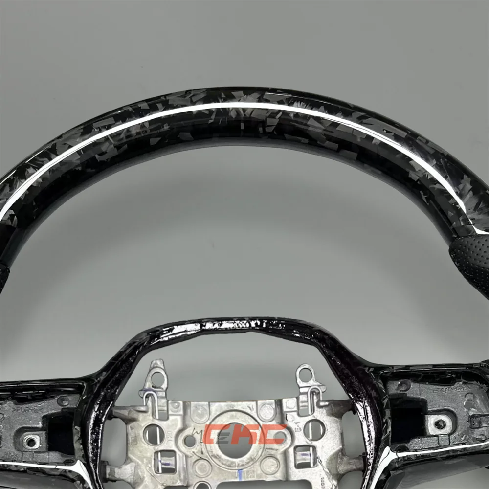 

Customized black Forged Carbon Fiber Perforated Leather Steering Wheel for 2022 2023 2024 2025 Honda Civic