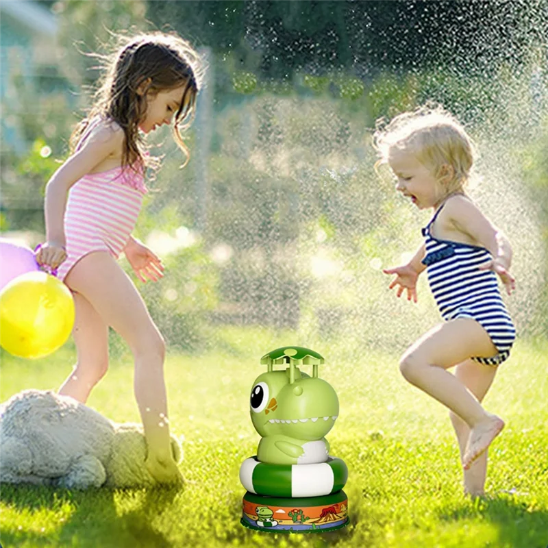 A63T-Outdoor Water Sprinkler For Kids Dinosaur Cartoon Animal Water Sprinkler Rotating Flying Water Spray Durable