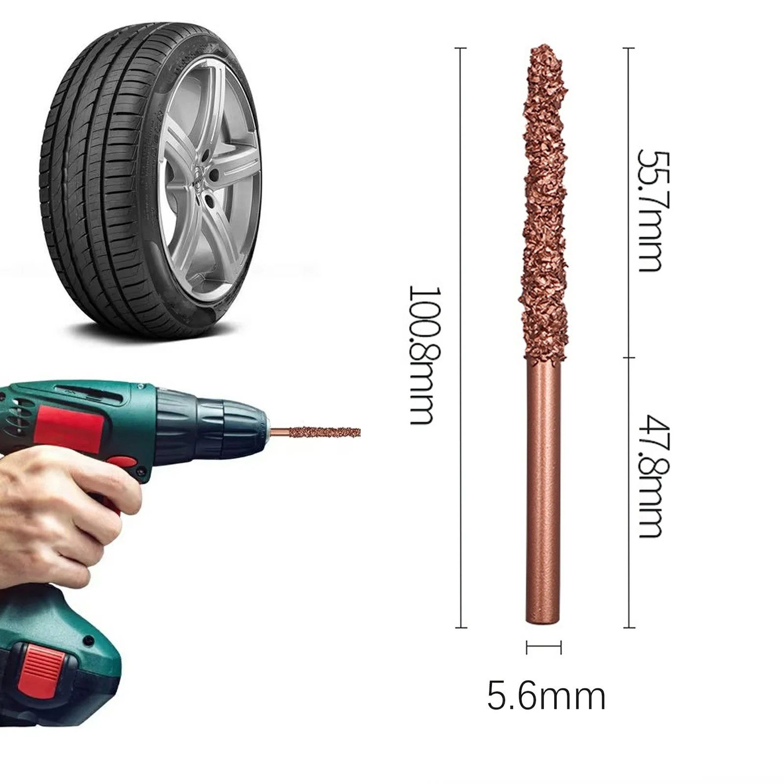 رأس مطحنة مدبب احترافي لإصلاح الإطارات، عجلة طحن من سبائك الصلب والفولاذ التنغستن، أداة إصلاح رقعة الإطارات العالمية