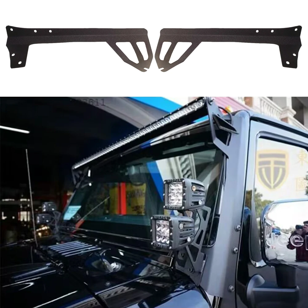 Roof Mounting Bracket 50inch Windscreen Brackets A-pillar Work Light Base Holder Kit Iron  For Jeep Wrangler JK07+ SXMA J003