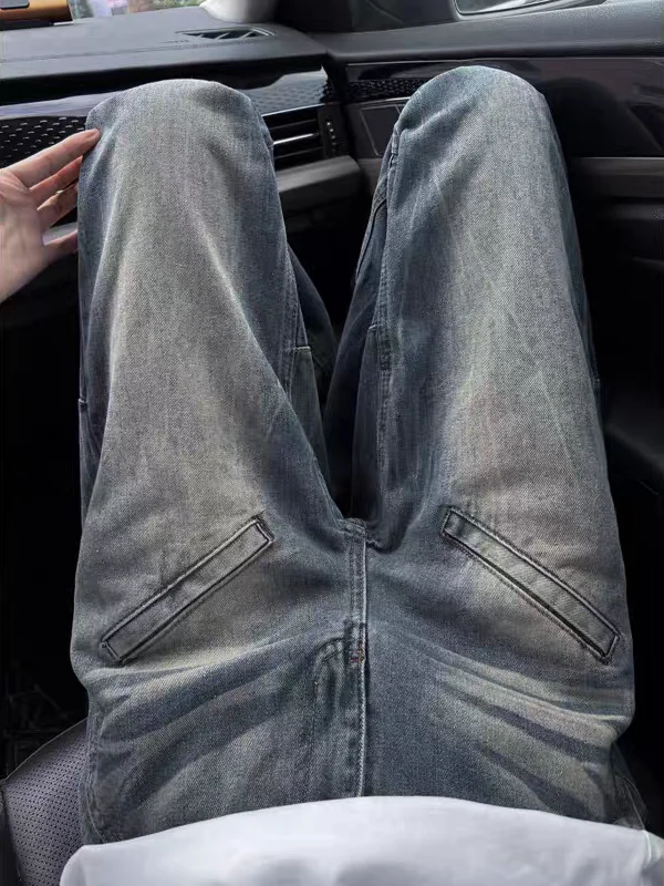 

Уличные широкие джинсы унисекс из денима, осенние, универсальные, в пол, в стиле хип-хоп, прямые брюки, износостойкие, полиэстер, хлопок